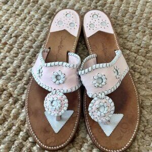 Baby Pink Sandals with Whipstitch Design Jack Roger’s like size 9